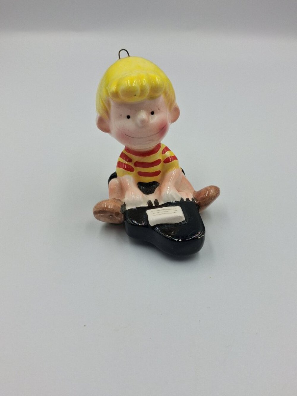 Vintage Peanuts Ceramic Christmas Ornament Schroeder Piano 1951 UFS Japan